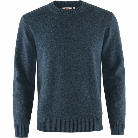 Fjällräven Övik Sweater Navy Singapore For Men (SG-745624)